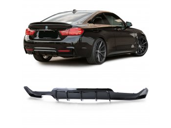 Диффузор заднего бампера под 1 выхлоп глянец M-Performance для BMW 4 F32 / F36