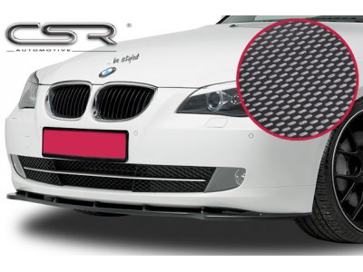 Накладка сплиттер на передний бампер под карбон от CSR Automotive для BMW 5 E60 рест