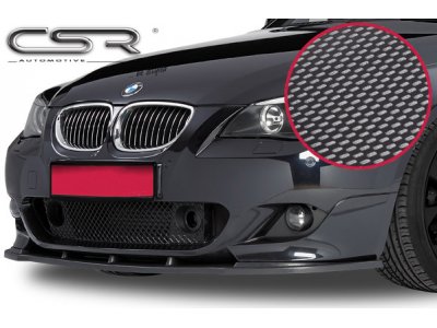 Накладка сплиттер на передний бампер под карбон от CSR Automotive для BMW 5 E60 M-Paket