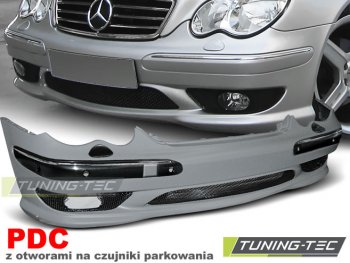 Бампер передний под парктроники C32 AMG Look на Mercedes C класс W203