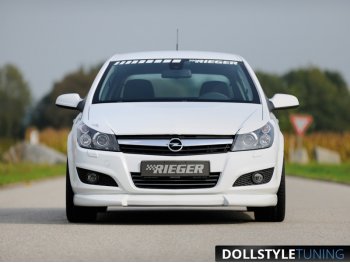 Накладка на передний бампер в стиле Rieger для Opel Astra H GTC