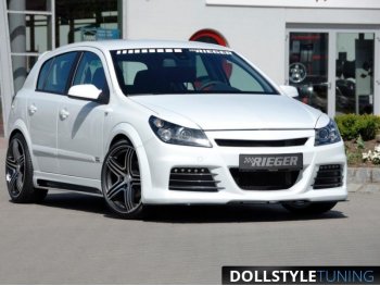 Бампер передний реплика Rieger для Opel Astra H 5D