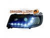 Передние фары HD Dragon Light чёрные для Audi 100 C4