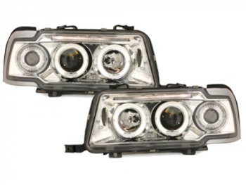Передние фары Dectane Angel Eyes хром для Audi 80 B4