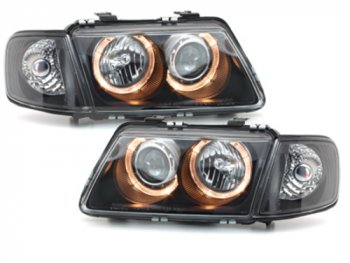 Фары передние Angel Eyes Black для Audi A3 8L