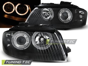 Фары передние Angel Eyes Black для Audi A3 8P