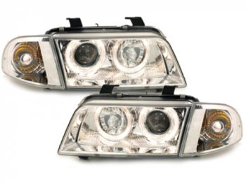 Фары передние Dectane Angel Eyes Chrome для Audi A4 B5