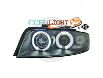 Фары передние CCFL Angel Eyes Black для Audi A4 B6