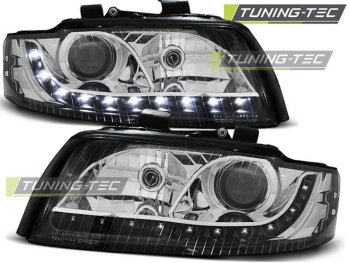 Передние тюнинговые фары с DRL огнями для Audi A4 B6