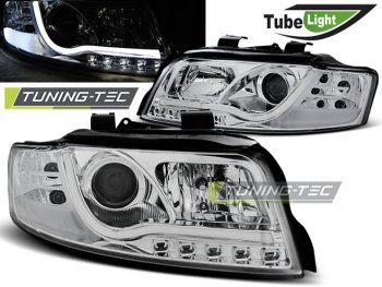 Фары передние Tube Light Chrome для Audi A4 B6