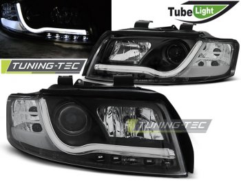 Фары передние Tube Light Black для Audi A4 B6