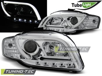 Фары передние Tube Light Chrome для Audi A4 B7