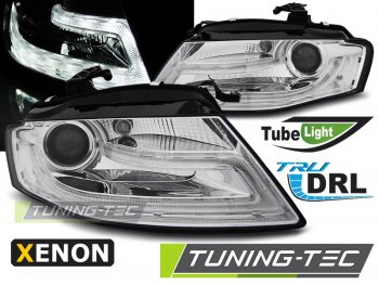 Фары передние Tube Light Chrome  для Audi A4 B8 XENON