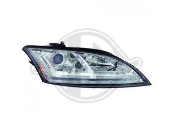 Передняя альтернативная оптика Devil Eyes Chrome для Audi TT 8J XENON