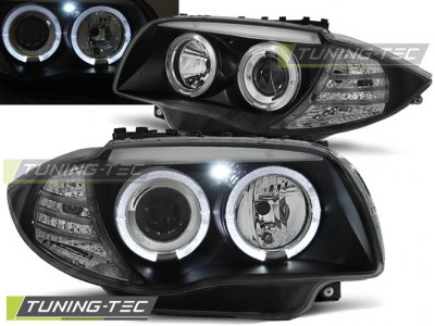 Фары передние Tuning-Tec Angel Eyes LED Black для BMW 1 E87
