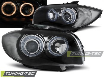 Фары передние Tuning-Tec Angel Eyes Black для BMW 1 E87 / E81