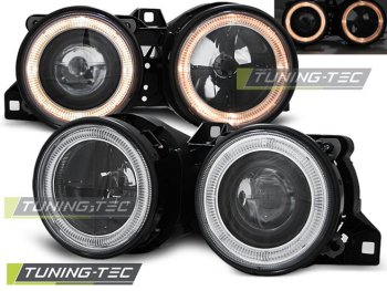 Фары передние Angel Eyes Black Var3 для BMW 3 E30