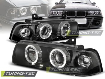 Фары передние Angel Eyes Black для BMW 3 E36 Limousine / Touring