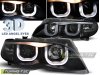 Фары передние Angel Eyes Black 3D для BMW 3 E46 Sedan рестайл