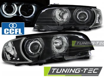 Фары передние CCFL Angel Eyes LED Black для BMW 3 E46 Coupe / Cabrio