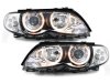Фары передние Angel Eyes Chrome с LED поворотниками для BMW 3 E46 Sedan рестайл