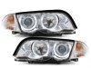Фары передние Angel Eyes LED Chrome раздельные для BMW 3 E46 Sedan