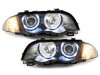 Фары передние Angel Eyes LED Black раздельные для BMW 3 E46 Sedan