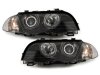Фары передние Angel Eyes LED Black раздельные для BMW 3 E46 Sedan