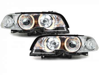 Фары передние Angel Eyes Chrome для BMW 3 E46 Coupe / Cabrio