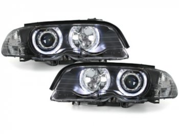 Фары передние Angel Eyes LED Black для BMW 3 E46 Coupe / Cabrio