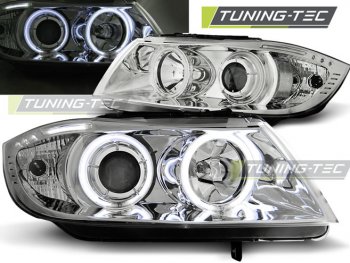 Фары передние Neon Tube Angel Eyes Chrome для BMW 3 E90