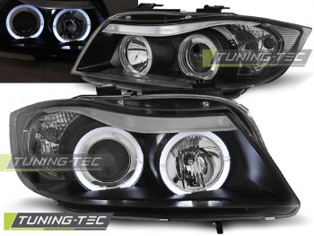 Фары передние Angel Eyes Black Var2 от Tuning-Tec для BMW 3 E90