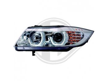 Фары передние 3D Angel Eyes LED Chrome от HD для BMW 3 E90 рестайл