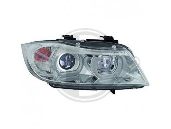 Фары передние F-Style Angel Eyes Chrome от HD для BMW 3 E90