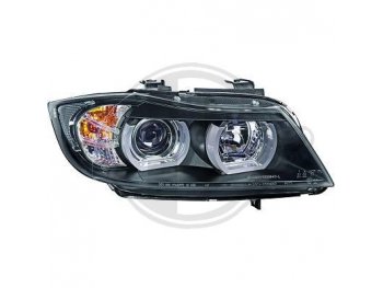 Фары передние F-Style Angel Eyes Black от HD для BMW 3 E90