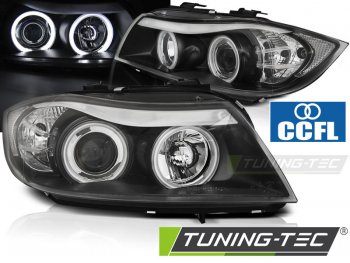 Фары передние CCFL Angel Eyes Black от Tuning-Tec для BMW 3 E90