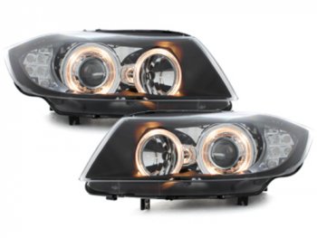 Фары передние Angel Eyes Black Var2 для BMW 3 E90
