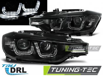 Фары передние Angel Eyes Black 3D для BMW 3 F30 / F31