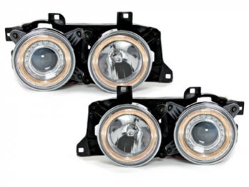 Передняя альтернативная оптика Angel Eyes Chrome для BMW 5 E34