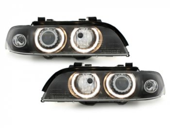 Фары передние Angel Eyes Black для BMW 5 E39 XENON