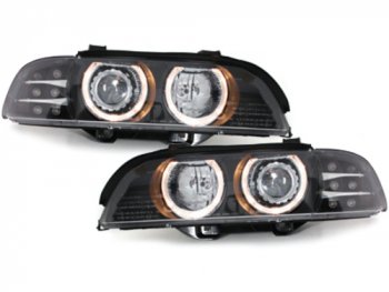 Фары передние Full LED Angel Eyes Black для BMW 5 E39