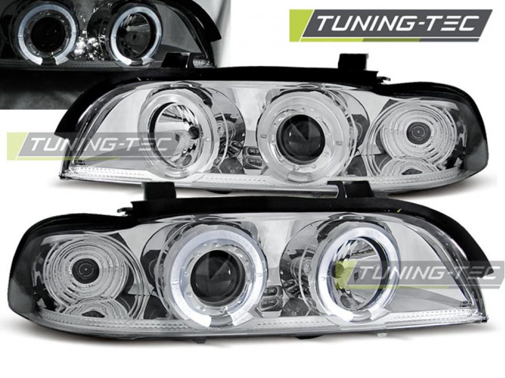 Фары передние LED Angel Eyes Chrome Var2 от Tuning-Tec для BMW 5 E39