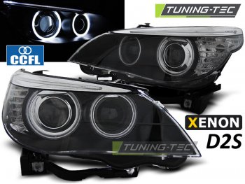 Фары передние CCFL Angel Eyes Black для BMW 5 E60 XENON