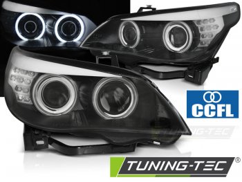 Фары передние CCFL Angel Eyes Black для BMW 5 E60