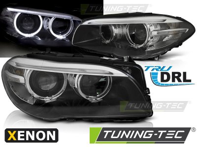 Передняя альтернативная оптика LED Angel Eyes Black для BMW 5 F10 XENON