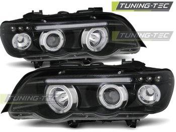 Передняя альтернативная оптика Tuning-Tec Angel Eyes Black для BMW X5 E53