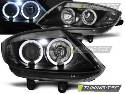 Передние фары LED Angel Eyes чёрные от Tuning-Tec для BMW Z4 E85
