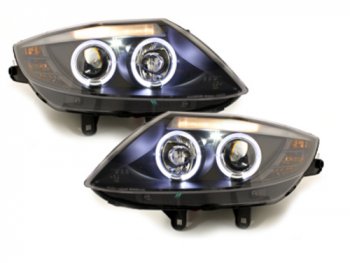 Передняя альтернативная оптика Neon Angel Eyes Black для BMW Z4 E85