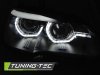 Передние фары 3D ангельские глазки чёрные от Tuning-Tec для BMW X5 E70 под ксенон