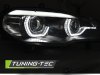 Передние фары 3D ангельские глазки чёрные от Tuning-Tec для BMW X5 E70 под ксенон с AFS